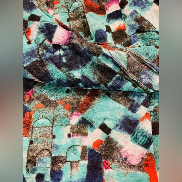 Stunning cotton turquoise scarf! - Picture 2 of 6
